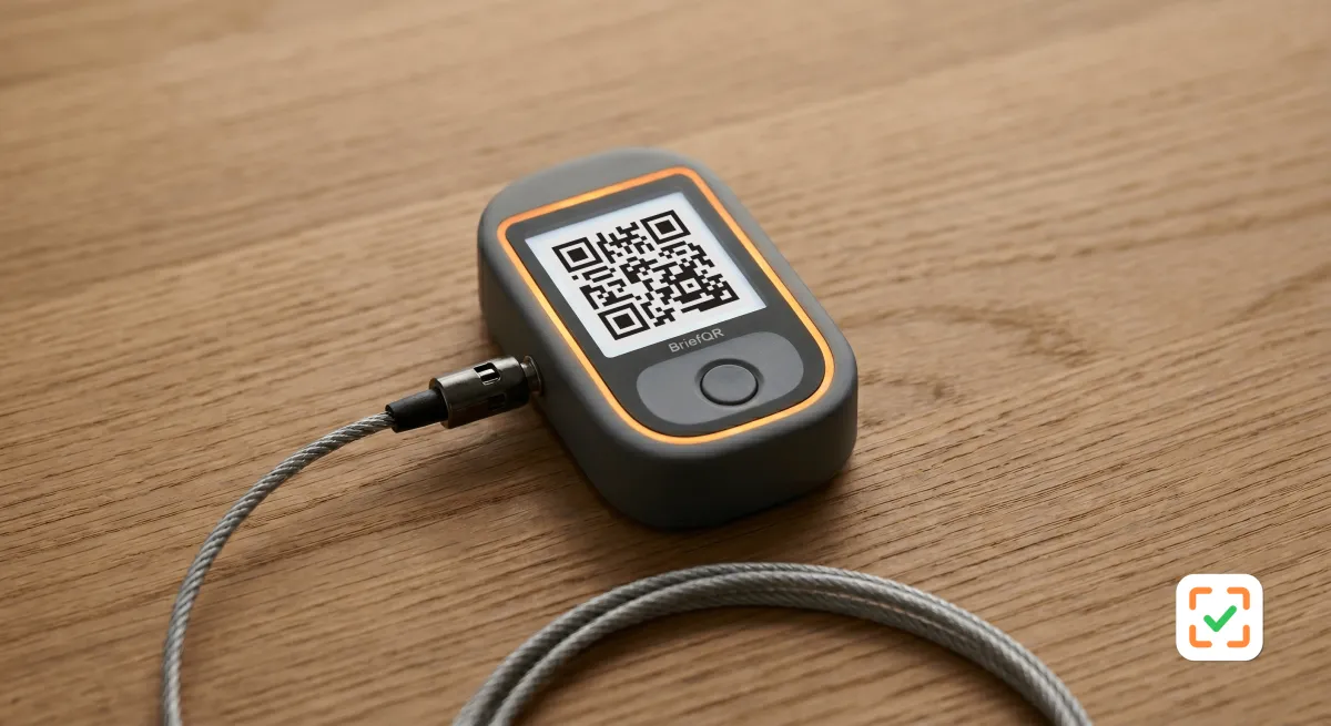 BriefQR device showing its locked screen