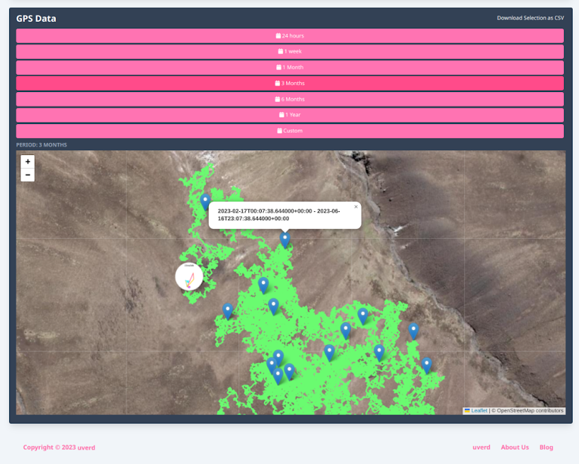 UVERD GPS tracking map